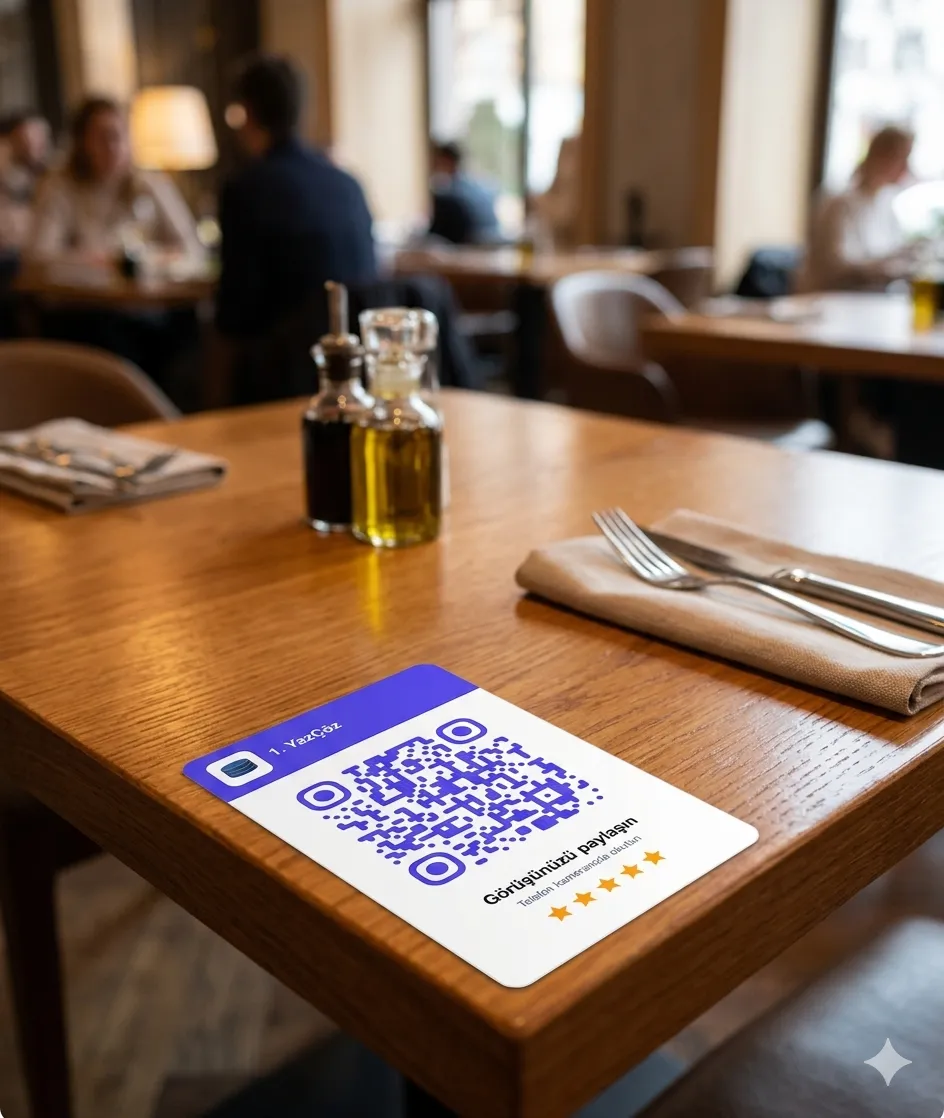 Restoran masasında QR